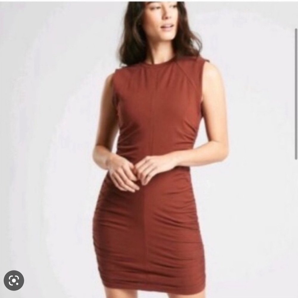 Athleta Rust Brown Sleeveless Bodycon Dress